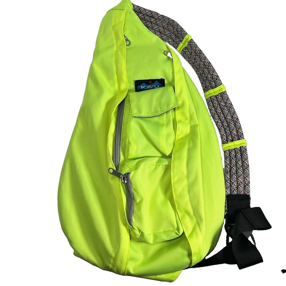 Kavu Rope Bag Neon Green Crossbody Sling Backpack Adjustable Strap